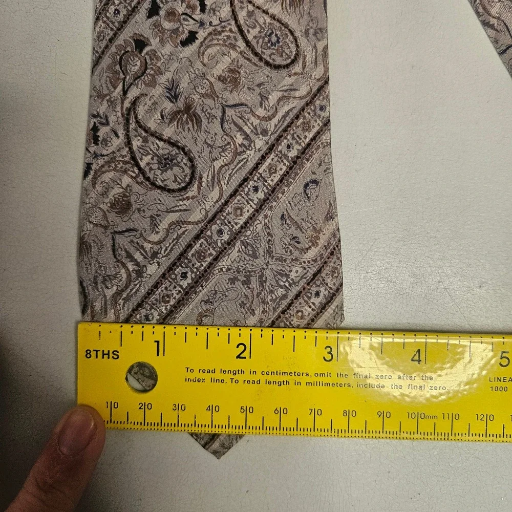 Jacques Fath Paris Mens Silk Tie Lot of 3 Vintage Paisley Geometric Chain France